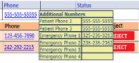 Patient’s Home Phone. Click on the hyperlink to show additional phone numbers for the Patient to include Emergency Contact.